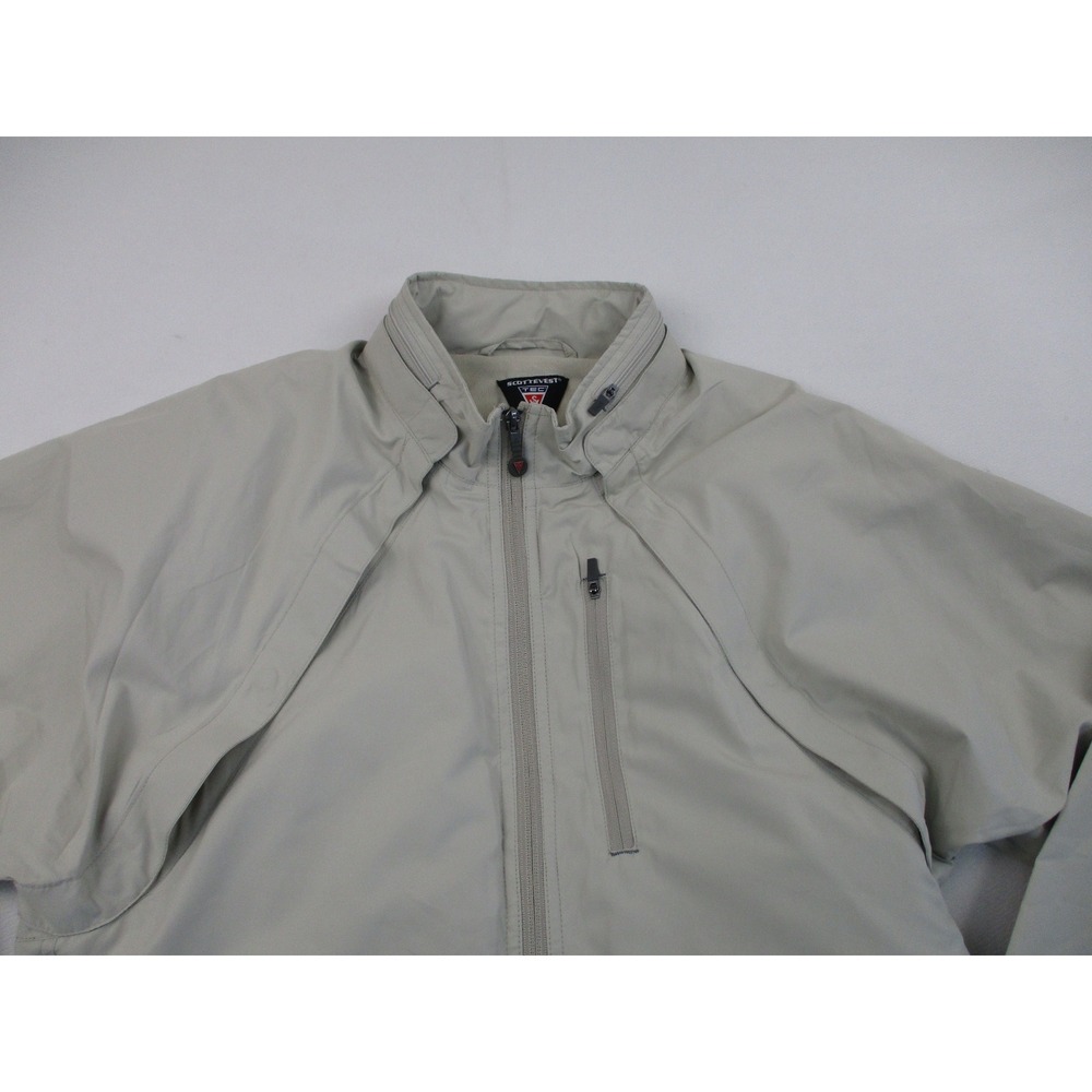 SCOTTEVEST Jacket Mens Medium Tan TEC Tropiformer Utility Pocket Hidden Hood - Picture 4 of 16